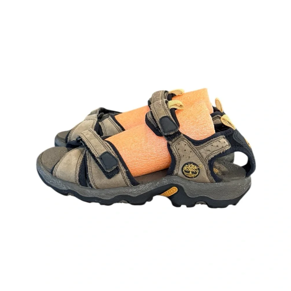 Timberland Brown and Black Outdoor Sandals with Adjustable Straps Kids Size 3